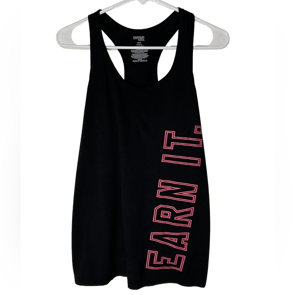 Danskin Now Black Tank Top‎ Pink Earn It
